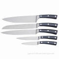 5-piece Chef's Knife Set, Black ABS Handle with Rivets